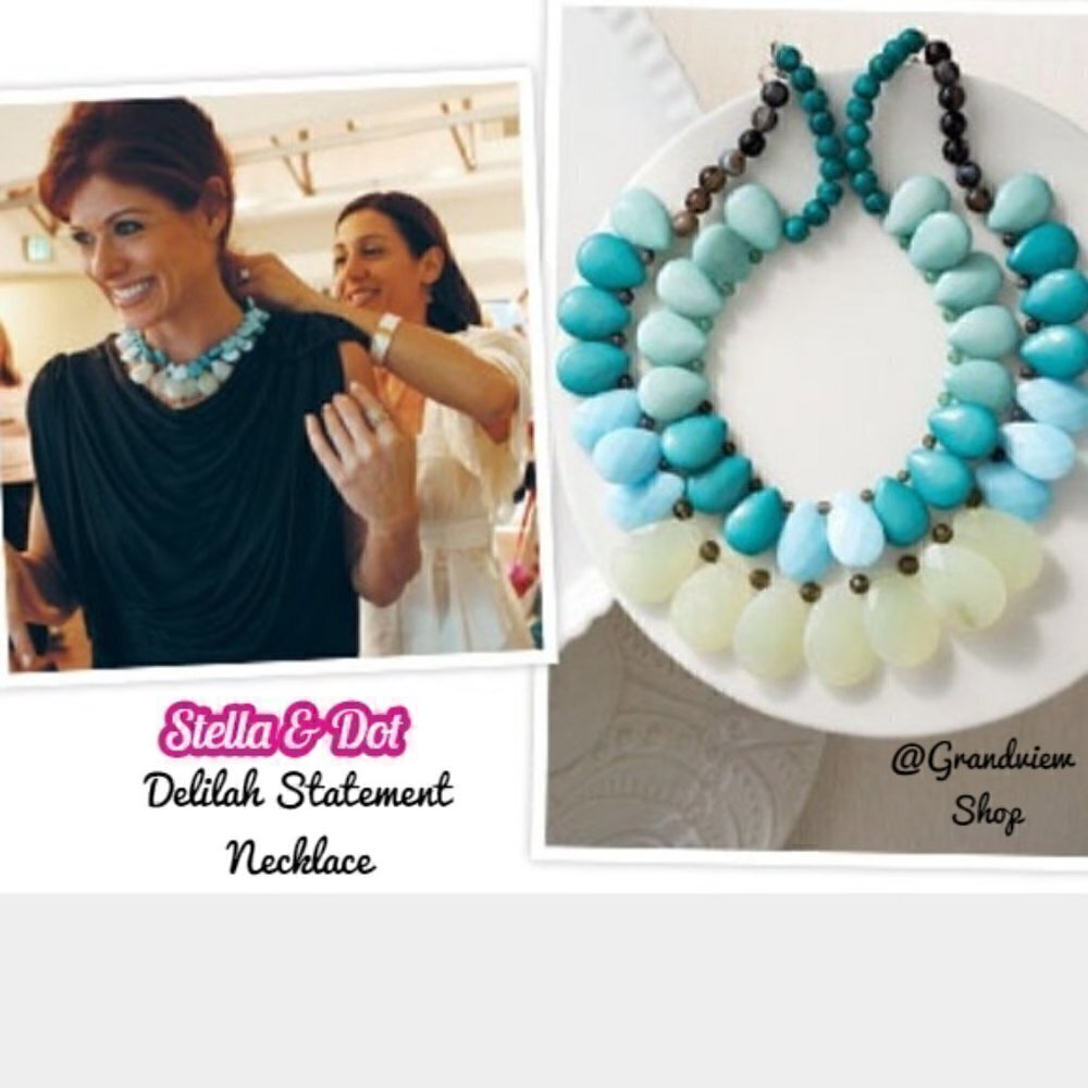 Stella & Dot Delilah Turquoise Statement Necklace RETIRED - Picture 3 of 7